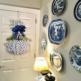 Mandy Blue and White Pumpkin Door Hanger